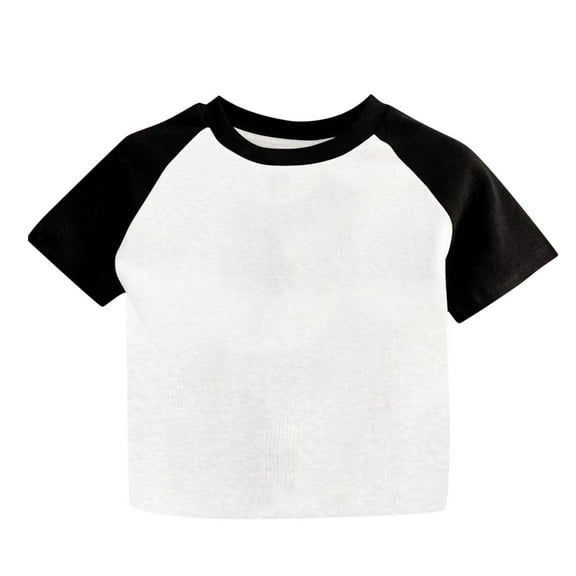 ZACPNCV Girls Crop Top Short Sleeve Cropped Girls T Shirts Crewneck Summer Tops White 3-4 Years