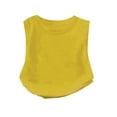 thumbnail image 1 of ZACPNCV Girls Cropped Cap Sleeve Tank Tops Summer Casual Loose Fit Basic Tee Shirts Yellow 9-10 Years, 1 of 4