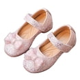 thumbnail image 1 of ZACPNCV Girls Crystal Bow Flats Rhinestone Princess Dress Shoes Soft Sole Pageant Wedding Party, 1 of 9