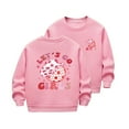 thumbnail image 1 of ZACPNCV Girls Cute Graphic Crewneck Sweatshirt Long Sleeve Drop Shoulder Pullover Tops Pink 2-3 Years, 1 of 6