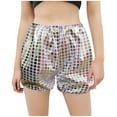 thumbnail image 1 of ZACPNCV Girls Dance Short for Gymnastics Athletic Shorts Sparkle Glitter Tumbling Bottoms Silver 11-12 Years, 1 of 4