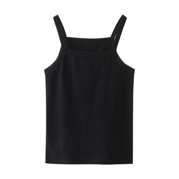 ZACPNCV Girls Dance Tank Top Sleeveless Spaghetti Strap Crop Tank Top for Dancewear Black 4-5 Years
