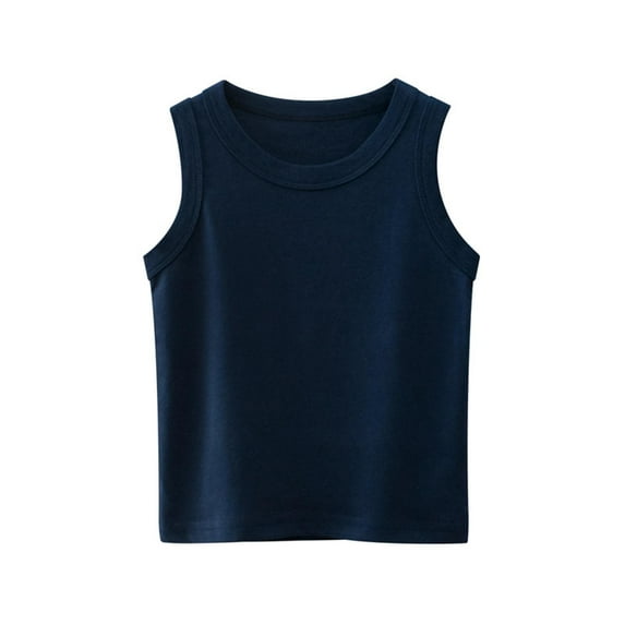 ZACPNCV Girls Dance Tank Tops Racerback Sleeveless Crop Tops Cotton Tank Tops for Ballet Dancewear Gym Navy 8-9 Years