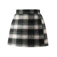 thumbnail image 1 of ZACPNCV Girls Elastic High Waisted A-Line Wool Mini Skirt with Liner Kid Toddler School Uniform Skort Black 4-5 Years, 1 of 4