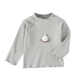 thumbnail image 1 of ZACPNCV Girls Fall Shirts Long Sleeve Lace Knit Tops Gray 12-18 Months, 1 of 9