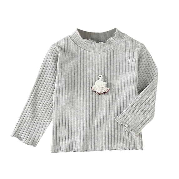 ZACPNCV Girls Fall Shirts Long Sleeve Lace Knit Tops Gray 12-18 Months