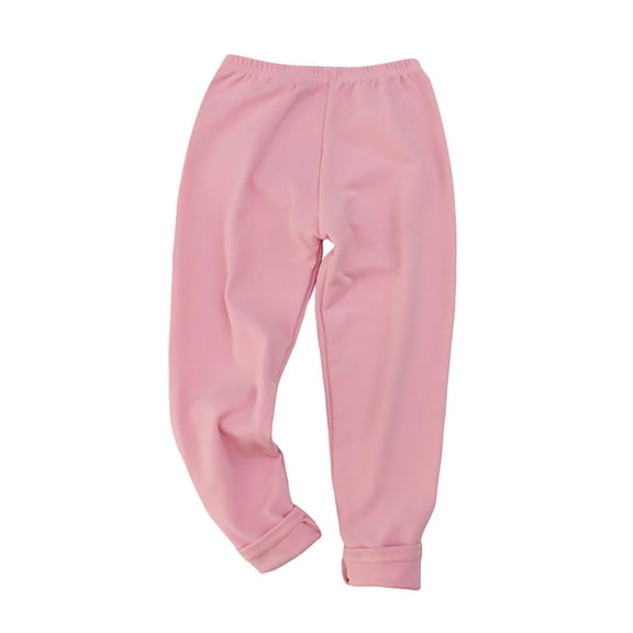 ZACPNCV Girls Fleece Lined Leggings Winter Warm Thick Leggings for Kids Full Length Pants Pink 7-8 Years