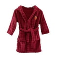 thumbnail image 1 of ZACPNCV Girls Fleece Robe Boys Hooded Bathrobe Soft Flannel Robe For Kids Red 3-12 Years, 1 of 5