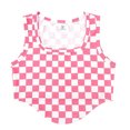 thumbnail image 1 of ZACPNCV Girls Gingham Tank Tops Spring Summer Casual Crop Cotton Sleeveless Shirts Blouses Pink 8-9 Years, 1 of 7