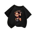 thumbnail image 1 of ZACPNCV Girls Graphic Tees Short Sleeve Crewneck Oversized T Shirts Summer Clothes for Girls Black 6-8 Years, 1 of 4