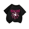 thumbnail image 1 of ZACPNCV Girls Graphic Tees Short Sleeve Crewneck Oversized T Shirts Summer Clothes for Girls Black 8-10 Years, 1 of 4