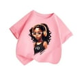 thumbnail image 1 of ZACPNCV Girls Graphic Tees Short Sleeve Crewneck Oversized T Shirts Summer Clothes for Girls Pink 2-4 Years, 1 of 4