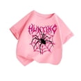 thumbnail image 1 of ZACPNCV Girls Graphic Tees Short Sleeve Crewneck Oversized T Shirts Summer Clothes for Girls Pink 4-6 Years, 1 of 4