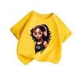 thumbnail image 1 of ZACPNCV Girls Graphic Tees Short Sleeve Crewneck Oversized T Shirts Summer Clothes for Girls Yellow 6-8 Years, 1 of 4