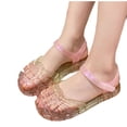thumbnail image 1 of ZACPNCV Girls Jelly Sandals Clear Gradient Glitter Beach Pool Princess Summer Shoes, 1 of 9