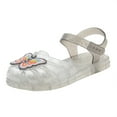 thumbnail image 1 of ZACPNCV Girls Jelly Sandals Soft Sole Princess Summer Dress Sandals Closed Toe for Toddler Silver 9-9.5 Years, 1 of 6