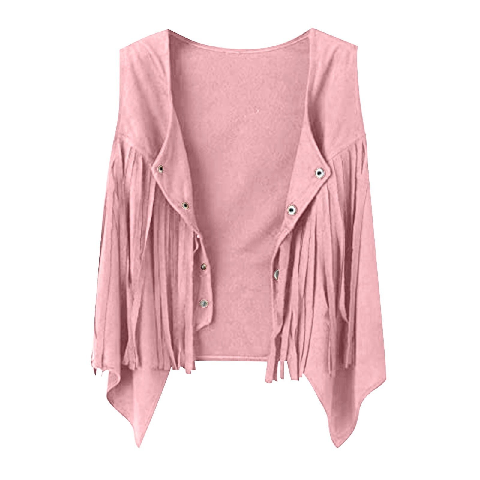 Acka fringe flower long vest サイズ2 Long Tassel Vest Jacket for Women Sleeveless Faux Suede
