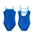 thumbnail image 1 of ZACPNCV Girls Kids Nude Camisole Gymnastics Leotard for Dance Ballet Adjustable Straps Dark Blue 6-7 Years, 1 of 4