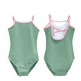 thumbnail image 1 of ZACPNCV Girls Kids Nude Camisole Gymnastics Leotard for Dance Ballet Adjustable Straps Green 12-14 Years, 1 of 4