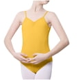 thumbnail image 1 of ZACPNCV Girls Kids Nude Camisole Gymnastics Leotard for Dance Ballet Adjustable Straps Yellow 9-10 Years, 1 of 6