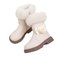 thumbnail image 1 of ZACPNCV Girls Knee High Boots Side Zipper Riding Shoes for Little Beige 4.5-5 Years, 1 of 1