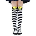 thumbnail image 1 of ZACPNCV Girls Knee High Sock Striped Over Knee Thigh High Socks Kids Bee Halloween Party Striped Tights Stockings White 7-12 Years, 1 of 4