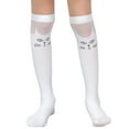 thumbnail image 1 of ZACPNCV Girls Knee High Socks Kids School Uniform Sheer Stockings Dress Long Socks White 3-12 Years, 1 of 3