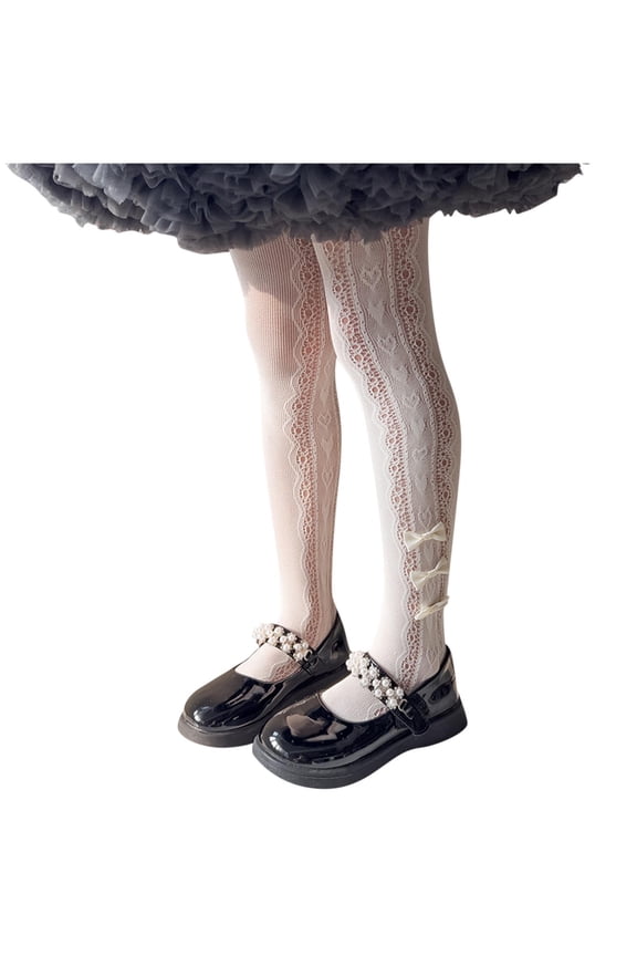 Girls Lace Tights Kids Sheer Fishnet Stockings Toddler Stockings Spring Heart Pattern Hollow Summer Pantyhose 9-13 Years