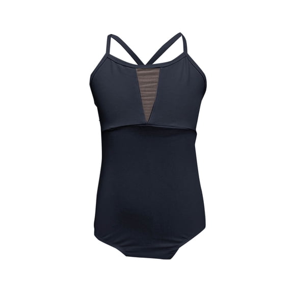 ZACPNCV Girls Leotard Camisole Adjustable Strap Ballet Gymnastic Front Lined Black 3-4 Years