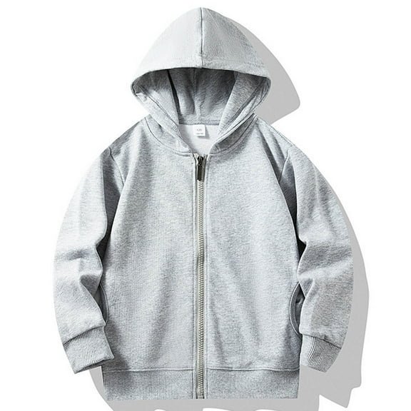 ZACPNCV Girls Lightweight Jacket Windbreaker Hooded Coats with Pockets Gray 11-12 Years