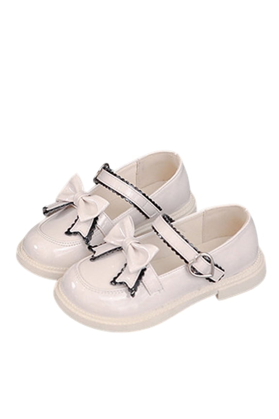 Girls Loafers Slip On Flats Casual Boat Shoes Round Toe Wedding Church School Uniform Dress Shoes Beige