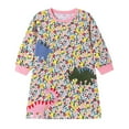 thumbnail image 1 of ZACPNCV Girls Long Sleeve Dress Fall Winter Ruffle Peter Pan Collar Front Button Casual Cotton Dresses Pink 5-6 Years, 1 of 5