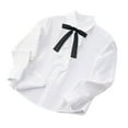 thumbnail image 1 of ZACPNCV Girls Long Sleeve School Shirts Blouse Tops Ruffle Princess Lace Collar Bowknot Button Down Uniform Dress Shirts Black 14-15 Years, 1 of 4