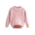 thumbnail image 1 of ZACPNCV Girls Long Sleeve Sweaters Kids Casual Crew Neck Knit Cute Fall Pullover Tops Pink 3-4 Years, 1 of 4