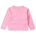 thumbnail image 1 of ZACPNCV Girls Long Sleeve T Shirts Kids Crewneck Fall Winter Tops Basic Tees Hot Pink 11-12 Years, 1 of 4