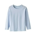 thumbnail image 1 of ZACPNCV Girls Long Sleeve T Shirts Kids Crewneck Fall Winter Tops Basic Tees Light Blue 6-7 Years, 1 of 7