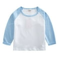 thumbnail image 1 of ZACPNCV Girls Long Sleeve T Shirts Kids Crewneck Fall Winter Tops Basic Tees Light Blue 7-8 Years, 1 of 6