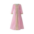 thumbnail image 1 of ZACPNCV Girls Medieval Princess Maxi Dress Renaissance Long Bell Sleeve Vintage Retro Ball Gowns Pink 5-6 Years, 1 of 8
