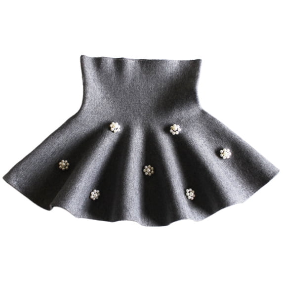 ZACPNCV Girls Metallic Skater Skort Kids High Waisted Shiny Dance Scooter Skirt Gray 10-11 Years
