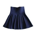 thumbnail image 1 of ZACPNCV Girls Metallic Skater Skort Kids High Waisted Shiny Dance Scooter Skirt Navy 6-7 Years, 1 of 7