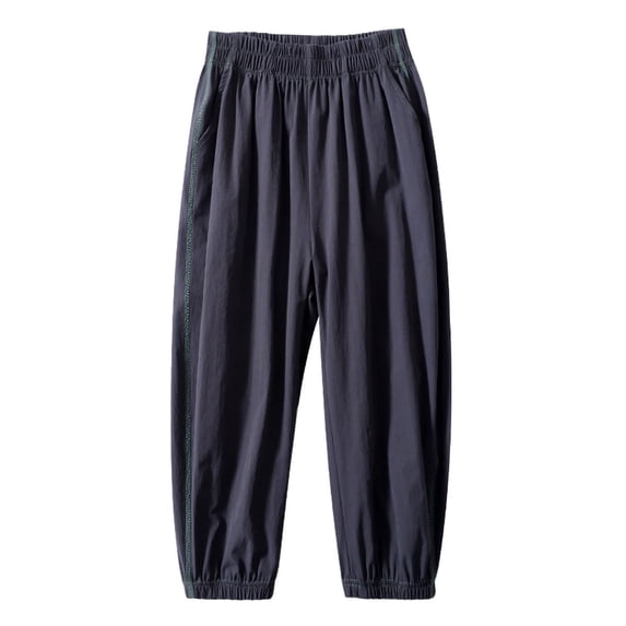 ZACPNCV Girls Pants Summer Elastic Waist Wide Leg Pants Lightweight Flowy Boho Beach Vacation Lounge Trousers