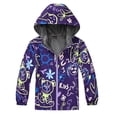 thumbnail image 1 of ZACPNCV Girls Rain Jacket, Windbreaker Kids Raincoat Waterproof Zip Jacket with Fleece Liner Purple 7-8 Years, 1 of 6