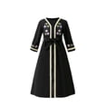 thumbnail image 1 of ZACPNCV Girls Renaissance Dress Kids Medieval Princess Outfit Girls Bundle Waist Long Sleeve Maxi Dress Black 7-8 Years, 1 of 9