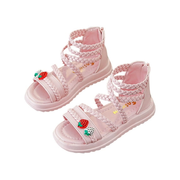 ZACPNCV Girls Sandals Little Girls Kids Summer Shoes Toddler Sandals Pink 9-10 Years
