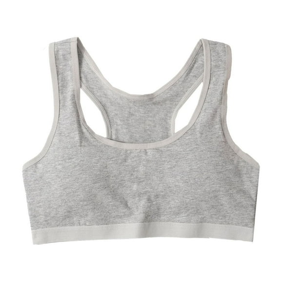 ZACPNCV Girls Seamless Training Bra Crop Sports Bra Pack Gray 7-11 Years