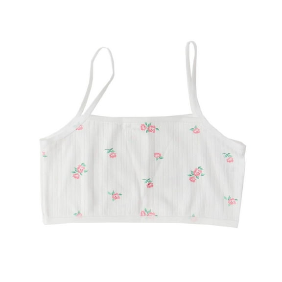 ZACPNCV Girls Seamless Training Bra Crop Sports Bra Pack White 7-8 Years