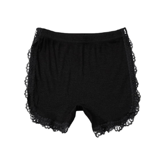 ZACPNCV Girls Shorts Panties Kids Toddler Cute Ruffle Lace Underwear Boxer Briefs Solid Cotton Biker Shorts Summer Clothes Black 7-8 Years