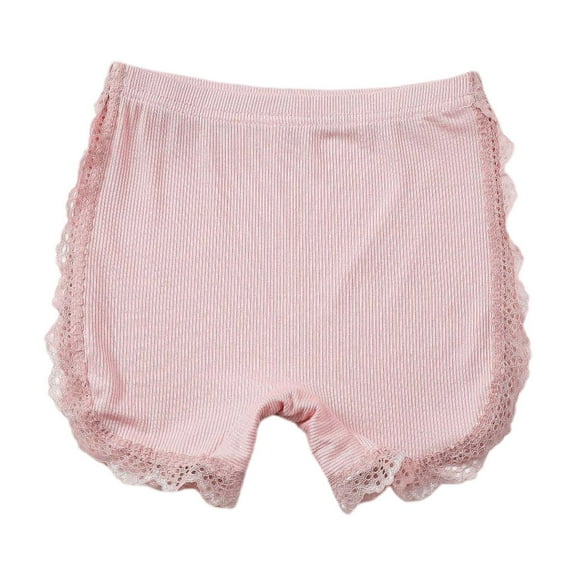 ZACPNCV Girls Shorts Panties Kids Toddler Cute Ruffle Lace Underwear Boxer Briefs Solid Cotton Biker Shorts Summer Clothes Pink 8-9 Years