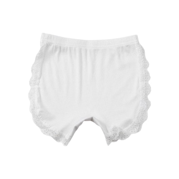 ZACPNCV Girls Shorts Panties Kids Toddler Cute Ruffle Lace Underwear Boxer Briefs Solid Cotton Biker Shorts Summer Clothes White 6-7 Years