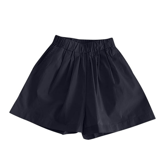 ZACPNCV Girls Shorts Pants Casual Linen Cotton Shorts for Toddler Girls Kids Summer Clothes Black 6-7 Years